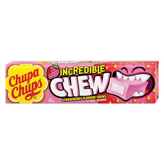 Chupa Chups Incredible Chews, Strawberry Flavour 45g Sugar Party