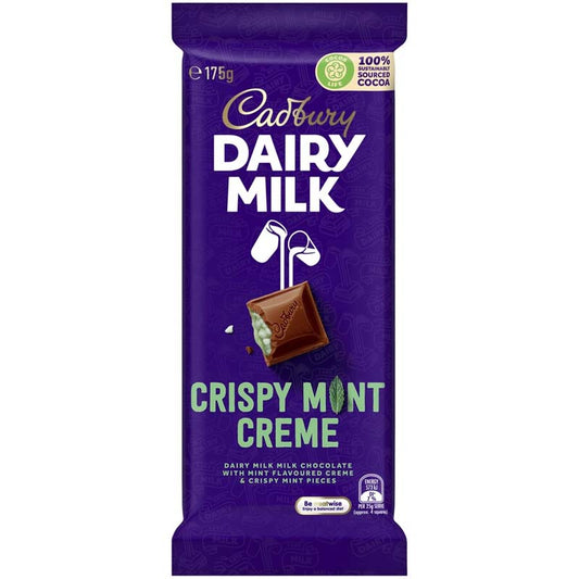 Cadbury Dairy Milk Crispy Mint Creme 175g Sugar Party